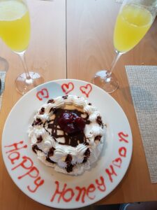 happy honeymoon dessert and drinks