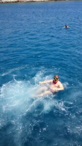 Diving in the water