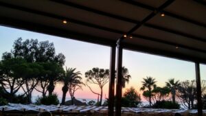 Hotel restaurant with a view