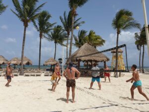 People playing beach volley