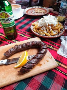 Home made sausage at Peshterite