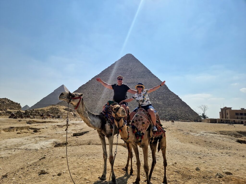 The Great Pyramid of Giza and camel ride