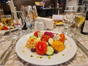 Food and drinks - salad and rakia (1)