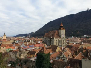 Brasov views black church