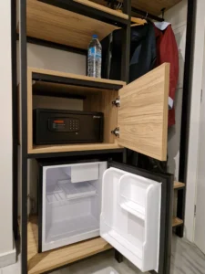 Trendy Hotel By Athens Prime Hotels fridge and safe box
