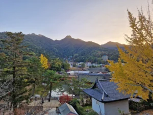 Hokokujinja Senjokaku Pavilion views