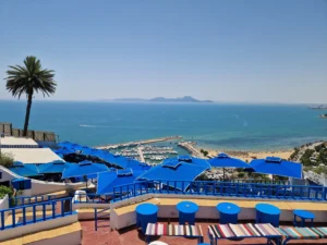 Sidi Bou Said view from Café des Délices
