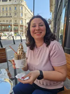 Budapest Food - chimney cake with icecream