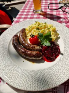 Rothenburg food - Hotel Reichskuchenmeister main sausages