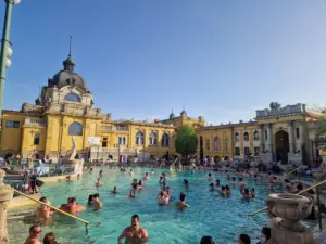 Széchenyi Thermal Bath outdoor pool view