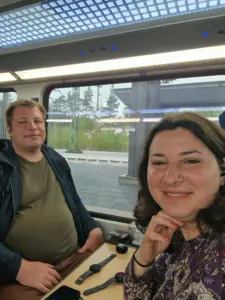 Train travel selfie