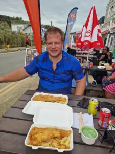 Camber Sands fish and chips