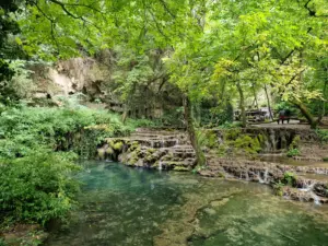 Krushuna Waterfalls blue pond view