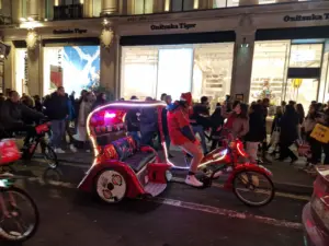 Christmas lights London cycling
