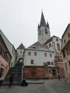 Sibiu Old Town view stairs