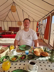 Arawan Luxury Desert Camp breakfast view