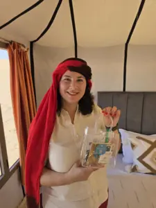 Arawan Luxury Desert Camp room goodie bag
