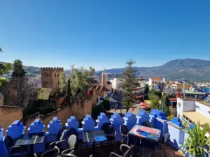 Chefchaouen Uta el Hamman Square and Kasbah views