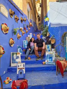 Chefchaouen blue stairs photo