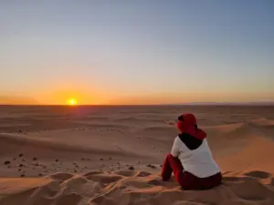Sahara desert sunset view