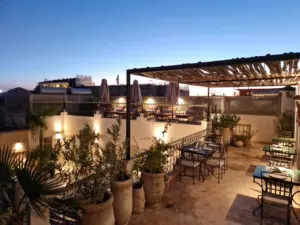 Riad Jona rooftop evening view